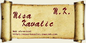 Miša Kavalić vizit kartica